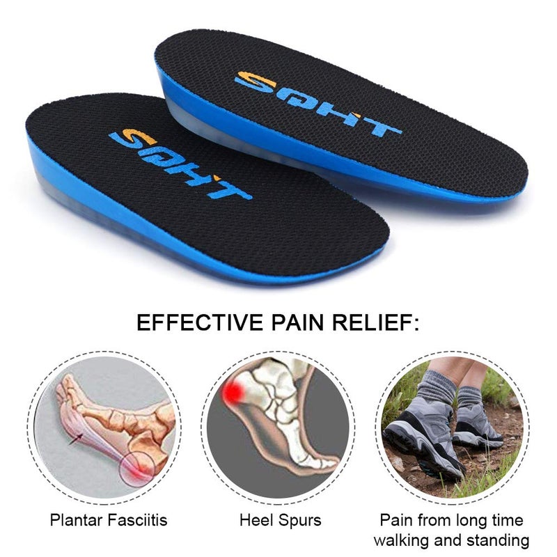 SQHT 's Height Increase Insoles - Heel Shoe Lift Inserts for Achilles Tendonitis and Leg Length Discrepancy  Heel Cushion for Men & Women (Large (0.6 "" Height)) - Image 3